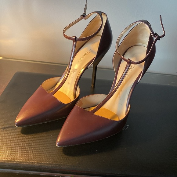 Burgundy  shoes with black heels . Phillip Lim made in Italy - Picture 10 of 11